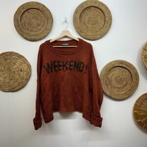 Wooden Ships Paola Buendia Cozy Crew Neck Oversized Weekend Knit Sweater S/M